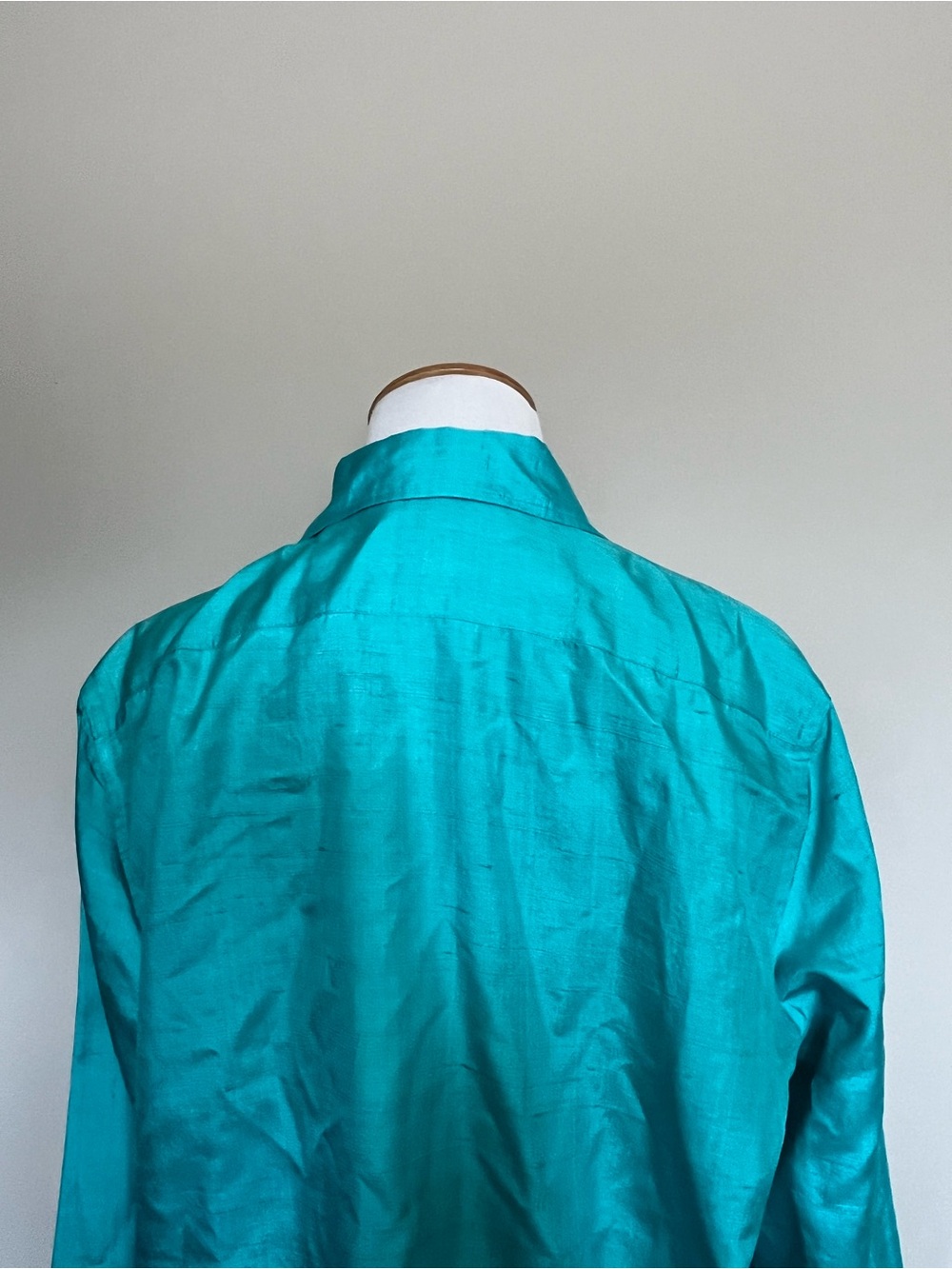 Lauren Ralph Lauren Teal Silk Blouse Size Large - Picture 6 of 8